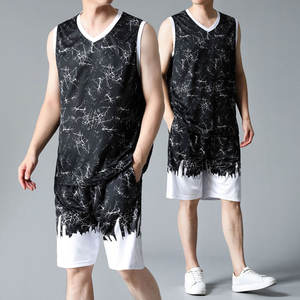 Conjunto Deportivo para Hombre, Camiseta sin Mangas Informal, Pantalones Cortos, Chaleco Deportivo sin Mangas para Baloncesto, Logotipo Personalizado, Transpirable, Spandex/Algodón - Product Image 2