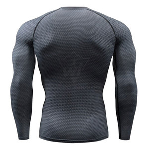 T-shirt de fitness extérieur respirant en Spandex/Polyester haute élasticité pour homme, manches longues, protection anti-UV, pour une mobilité et un confort optimaux - Product Image 3