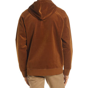 Oem High Quality Premium Hoodies Custom Logo Embroidery Vintage Heavyweight <b>Brown</b> Corduroy Hoodie - Product Image 2