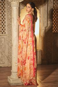 Saree indien Blouse Exclusif À La Mode Dernières Vêtements Ethniques Georgette Tissu Broderie Numérique Imprimé Saree Designer Saree De Mariée - Product Image 3