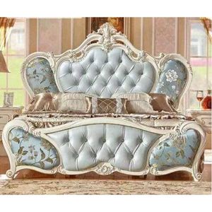 Cama antigua europea clásica-Duco blanco caoba-97 - Product Image 3