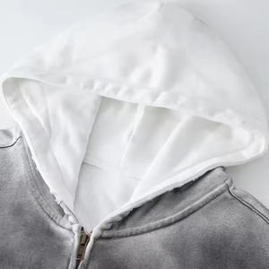 เสื้อฮู้ดแบบกำหนดเอง100% คอตตอนขนแกะมีซิปสำหรับปะติดโลโก้ปักลายกันแดดฮู้ดใช้ได้ทั้งชายและหญิง - Product Image 6