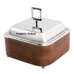 Olla Caliente de Acero Inoxidable con Acabado Mate, Decoración de Mesa de Comedor para el Hogar, Diseño Real de Lujo, Calentador de Alimentos de Metal para Bodas - Product Image 3