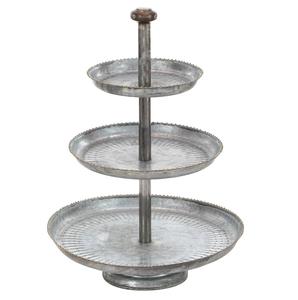 Plato de servicio redondo de 3 niveles, estante para platos de servidor de alimentos con soporte plateado, Soporte para servidor de postres/Torre de cupcakes/bandeja para servir aperitivos - Product Image 6
