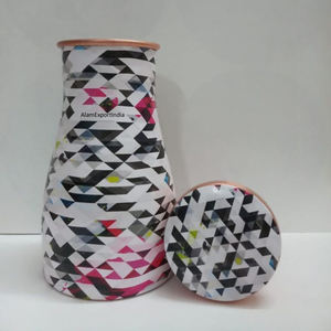 Modern Design New Arrival Pure Copper <b>Water</b> Jar 100% Leak Proof <b>Water</b> <b>Bottle</b> Printed Design For Business Gift Wedding Gift Deco - Product Image 3