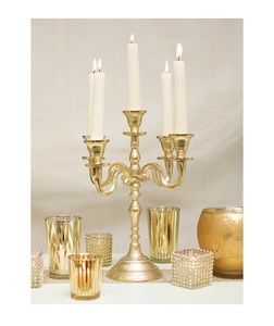 Golden Brass Candle Stand 5 Pillar Wedding Decoration <b>Lantern</b> Cheapest Price in India Christmas Manufacturer Wholesale - Product Image 1