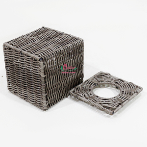 Caja de pañuelos hecha a mano ecológica de Artex Dong Thap Factory, algas marinas y jacinto de agua, manualidades decorativas para el hogar de Vietnam - Product Image 3