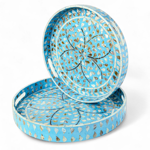 Plateau de service en nacre en gros, fait à la main, incrustation de coquillages, plateau décoratif naturel et écologique - Product Image 2