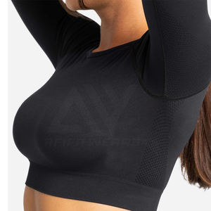 เสื้อครอปแบบสปอร์ตสำหรับผู้หญิงเสื้อผ้าระบายอากาศได้ดีสไตล์ฤดูร้อนออกแบบโลโก้ได้ตามต้องการ - Product Image 2