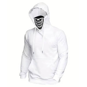 Designer New Fashion Style Custom Solid Ninja Face <b>Covered</b> Thermal Hoodie Soft Warm Winter Men 100% Cotton Waterproof Breathable - Product Image 1