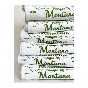 Essuie-vaisselle en coton biologique Montagnes du Montana 40x60 cm 300 GSM Certifié GOTS Tissu doux absorbant respirant Utilisation en cuisine - Product Image 1