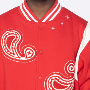 Chaqueta universitaria de satén personalizada de alta calidad para hombre con chaqueta con logotipo de marca bordado para hombre - Product Image 5