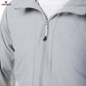 New Design <b>Men's</b> Lightweight Canvas Stand Collar Winter Waterproof Windbreaker Sport Rain <b>Jacket</b> Hooded Front Logo - Product Image 4