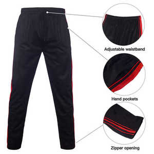 Survêtement de jogging décontracté de haute qualité Zip Up Navy Red Strips Logo personnalisé 100% Polyester Sport Survêtement Running Gym Wear costume - Product Image 3