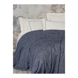 Cotton Box Embrova Double Bed <b>Quilted</b> Bedding Set Navy Blue Chenille Loom Floral Cartoon for Home Wedding Hotel <b>Winter</b> Christmas - Product Image 2