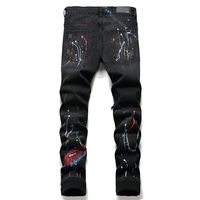 Nuovi Jeans Elasticizzati alla Moda per Uomo, Stile Gotico Vintage, Strappati, Comodi, per Inverno e Primavera