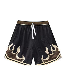 Men Retro Mesh Embroidered Short with Pockets Athletic Gym American Chicago <b>Basketball</b> Shorts - Product Image 1