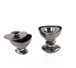 Quemador de incienso duradero hecho a mano ecológico con Base negra acabada en plata de primera calidad Mubkhar Bakhoor Bowl difusor de incienso - Product Image 5