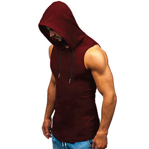2025 haute qualité séchage rapide sans manches à capuche sport gilet pour hommes français tissu basket-ball entraînement Fitness débardeurs sweats à capuche - Product Image 5