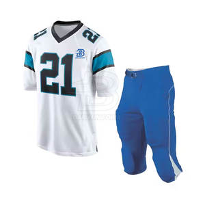 Conjuntos de uniformes de fútbol americano de la mejor calidad, diseño personalizado, manga corta, 100% poliéster, transpirable, personalizable, precio alto - Product Image 1