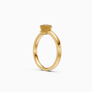 Bague de fiançailles solitaire en forme de diamant de laboratoire de 0,5 ct pour femme VVS Clarity D Color en or massif 14K - Product Image 2