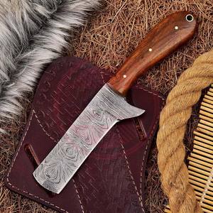 Hot Selling Custom Handmade Damascus Steel Skinner <b>Knife</b> With Leather Sheath and Wooden Handle - Product Image 5
