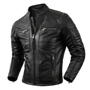 Nouvelle moto casual Vintage manteau en cuir hommes automne tenue mode motard poche conception couche supérieure veste en cuir de vache - Product Image 5