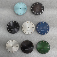 LAJAX WD0068 Cadran de montre artisanal en alliage de cuivre de 28,5 mm avec chiffres arabes et logo, mouvement NH, accessoires de montre