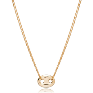 Élégant forme ovale charme court Double chaîne Design pendentif en gros turc 925 bijoux en argent Sterling - Product Image 5