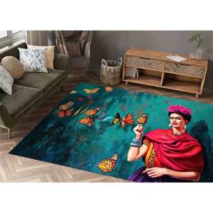 Alfombra Frida con Mariposas, Alfombras para Dormitorio, Alfombras Bonitas, Alfombra para Habitación de Niña, Alfombra Suave No Tejida - Product Image 2