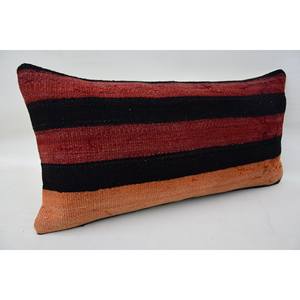 Almohada de lana a rayas rojas, cojín decorativo Rectangular tradicional de 12x24 pulgadas, patrón Vintage de tejido suave para ropa de cama - Product Image 2