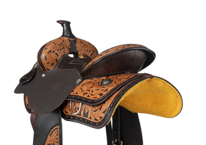Sillín occidental de caballo de cuero genuino de calidad superior para carreras de barriles y equitación - Product Image 4