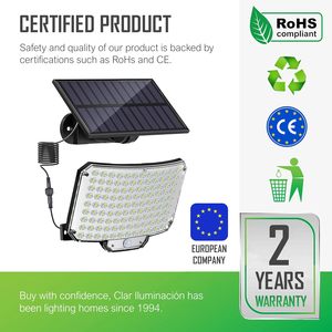 HYBEC-lampada solare esterna con sensore di movimento, illuminazione solare automatica per giardino, ingresso o terrazza 5W - Product Image 2