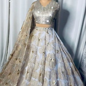 Nouveau concepteur lourd doux Net Lehengas Choli avec broderie Séquence travail pour tenue indienne et pakistanaise vêtements - Product Image 1