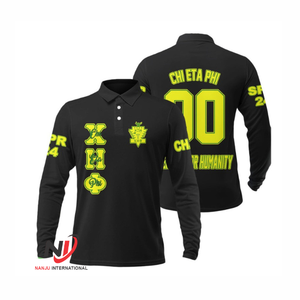 Chi Phi Beta Custom Women's XL Camisetas ajustadas Recortadas Ladies Camisetas en blanco Relieve manga completa Heat Press Printed Mix - Product Image 4