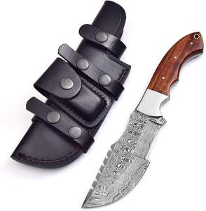 Couteau de chasse haut de gamme en acier Damas, lame pleine, haute durabilité, garantie 3 ans, pour activités de plein air, personnalisable OEM, vente en gros - Product Image 1