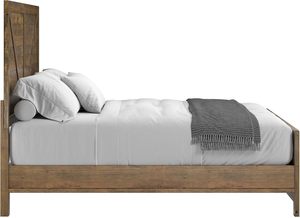 Elegante cama King de madera maciza marrón, diseño tradicional moderno con fácil montaje para dormitorios - Product Image 2