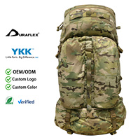Sac d'expédition tactique 106L avec cadre de support de charge en fibre de carbone, couvercle amovible et deux poches frontales