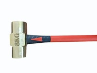 Marteau à tête en laiton de huit kilogrammes avec manche ergonomique en fibre de verre, robuste, pour forgeage industriel, démolition, outil de construction