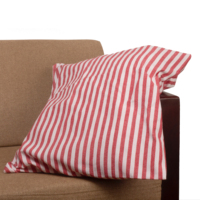 Housse de coussin personnalisée en coton 100% vert clair, tissée à rayures teintées en fil recyclé, style américain, avec fermeture éclair