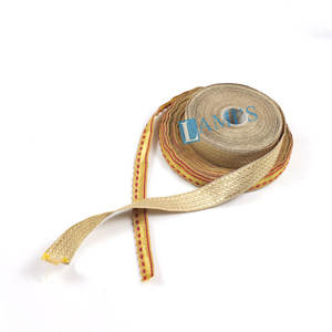 Adorno de oro francés OEM, adornos de encaje trenzado personalizados, alambre artesanal textil de galón, encaje trenzado metálico - Product Image 1