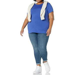 T-shirt pour femme en polyester, motif en maille douce, séchage rapide, sensation flexible, courbe respirante, couche légère, soutien léger, adaptée aux climats chauds - Product Image 4