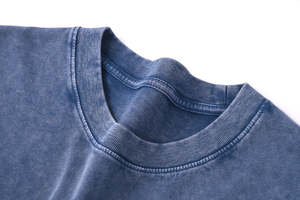 100% algodón para hombre 300 250gsm camiseta de gran tamaño suelta en blanco lavado con ácido camiseta de gran tamaño con logotipo personalizado camisetas para hombre - Product Image 2