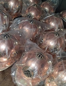Olid Copper & Rass Diving elelmet 16-CH NCH/opopper iivers y Diving Helmet on ooooden ase & upplier - Product Image 4