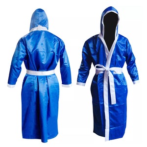 <b>Men</b> <b>Satin</b> Black Boxing <b>Robes</b> Best Quality Product Adult Wear Boxer <b>Robe</b> With Belt Boxing Entrance Gown - Product Image 5