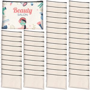 Vente en gros de pochettes écologiques à fermeture éclair en toile de coton de grande capacité sacs de maquillage réutilisables avec poignée d'impression de logo - Product Image 5