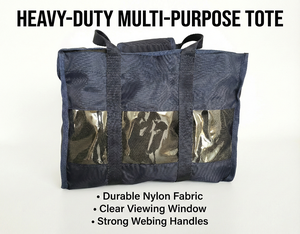 Sac de toilettage équestre Oxford bleu marine avec fermeture éclair, poches transparentes, design portable pour l'équitation, l'écurie et les voyages - Product Image 3