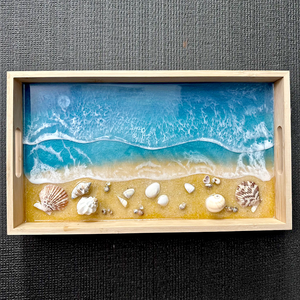 Bandeja de Almacenamiento Decorativa para el Hogar con Diseño Único de Paisaje Marino de Bambú, Asas Exclusivas, Acabado Pulido, Apta para Lavavajillas, Regalo para el Día de la Madre - Product Image 3