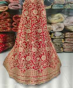 <b>Wedding</b> Wear Georgette Silk Embroidery Sequence Work <b>Lehenga</b> Choli With Dupatta <b>Red</b> Colour Wholesale Price Ethnic Garment Alphanumero - Product Image 6