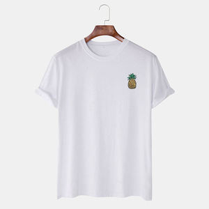 T-shirt décontracté à manches courtes pour hommes de haute qualité mode d'été avec motif solide hauts à col rond en jersey - Product Image 2